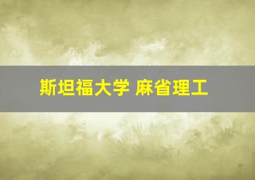 斯坦福大学 麻省理工